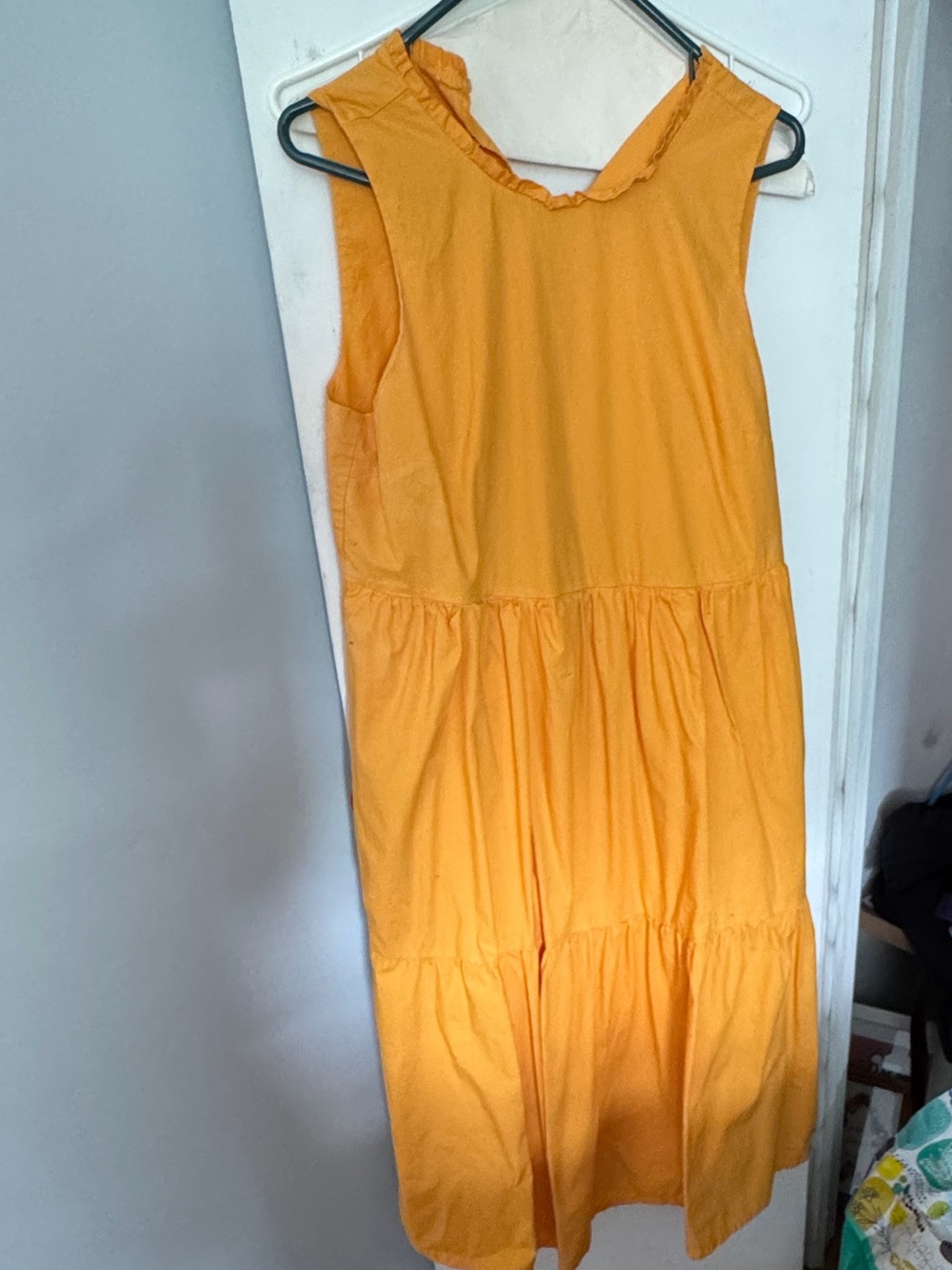 J. Crew Sleeveless Tiered Maxi Dress in Mustard Yellow